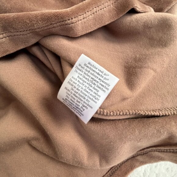 Wrap London Womens Velour V-Neck Collared Pullover Top Size 8 Brown Long Sleeve - Picture 5 of 8